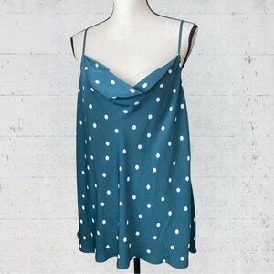 LOFT Teal Polka Dot Tank Top XXL